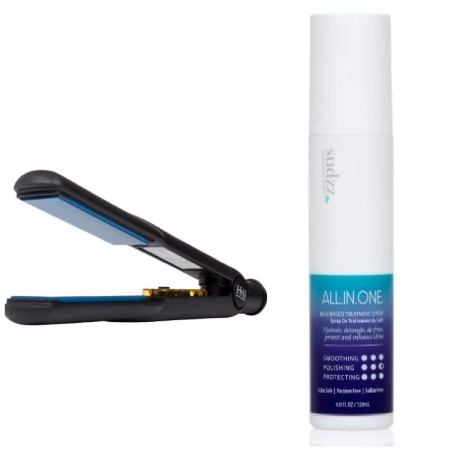 All.In.One + Blue Convertible Straightening Iron Combo