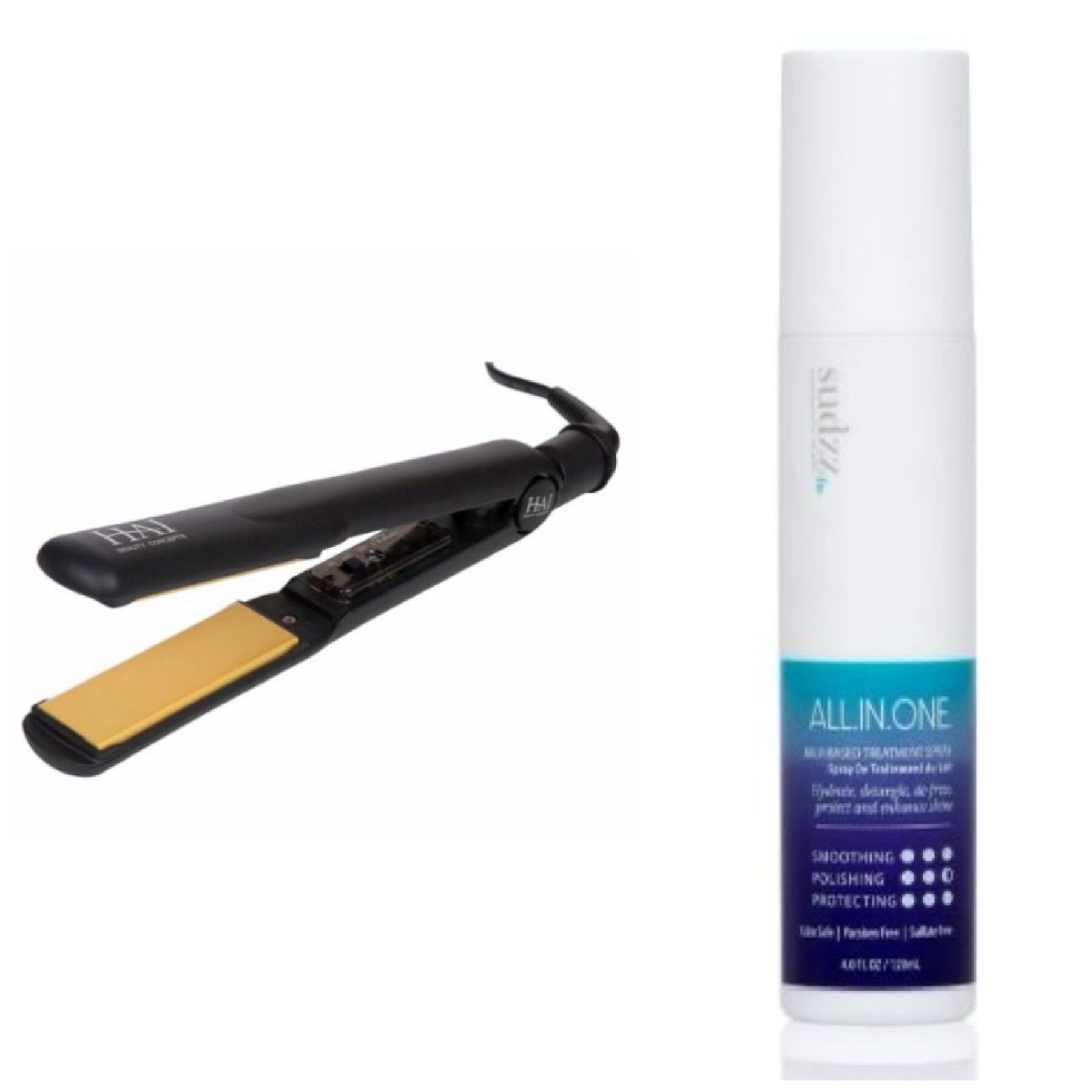 All.In.One + Gold Convertible Straightening Iron Combo